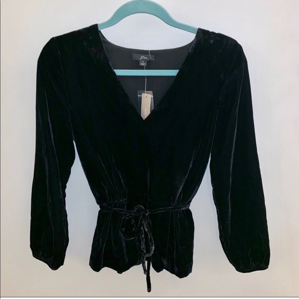 Host Pick ๐๏ธ J.Crew Faux Wrap Top in Drapey Velvet - Picture 6 of 8